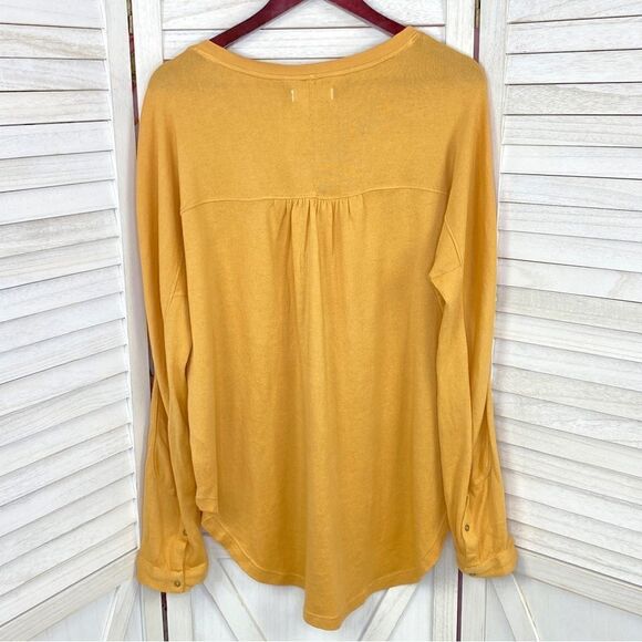 Free People Free Spirt Embroidered Knit Henley Top Peach Fuzz XS - Picture 10 of 14